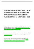 LSUS MHA 710 ECONOMICS EXAM 1 WITH CORRECT QUESTIONS WITH CORRECTRY ANALYZED ANSWERS (ACTUAL EXAM) ALREADY GRADED A+ LATEST 2024 – 2025       