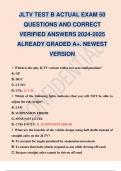 JLTV TEST B ACTUAL EXAM 50 QUESTIONS AND CORRECT VERIFIED ANSWERS 2024-2025 ALREADY GRADED A+. NEWEST VERSION.