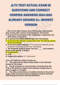 JLTV TEST ACTUAL EXAM 50 QUESTIONS AND CORRECT VERIFIED ANSWERS 2024-2025 ALREADY GRADED A+. NEWEST VERSION.