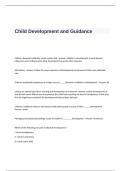 Child Development and Guidance Exam Questions and Correct Answers