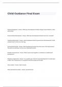 Child Guidance Final Exam Questions and Answers