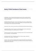 Early Child Guidance Final Exam Questions with Solutions