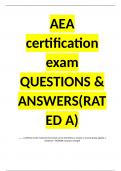 AEA certification exam QUESTIONS & ANSWERS(RATED A)