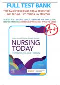 Test Bank For Nursing Today: Transition and Trends 11th Edition by JoAnn Zerwekh, Ashley Garneau All Chapters 1-26 LATEST