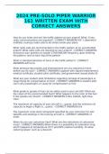 2024 PRE-SOLO PIPER WARRIOR 161 WRITTEN EXAM WITH CORRECT ANSWERS