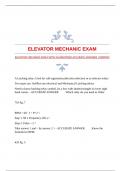 ELEVATOR MECHANIC EXAM WITH GUARANTEED ACCURATE ANSWERS |VERIFIED