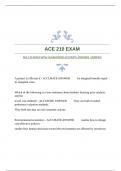 ACE 210 EXAM WITH GUARANTEED ACCURATE ANSWERS |VERIFIED