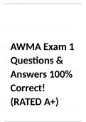 AWMA Exam 1 Questions & Answers 100% Correct!(RATED A+)