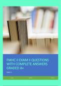 FMHC II EXAM II QUESTIONS WITH COMPLETE ANSWERS GRADED A+