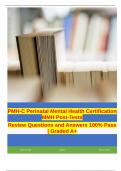 PMH-C Perinatal Mental Health Certification MMH Post-Tests Review Questions and Answers 100% Pass | Graded A+