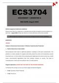 ECS3704 Assignment 1 (Detailed Answers) Semester 2 - Due August 2024