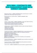 2024 DBIA - CONTRACTS AND RISK MANAGEMENT EXAM WITH CORRECT ANSWERS