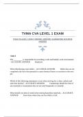 TVMA CVA LEVEL 1 EXAM |VERIFIED |UPDATED |GUARANTEED ACCURATE ANSWERS