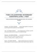 TVMA CVA [CERTIFIED VETERINARY ASSISTANT] LEVEL 1 TEST |ACCURATE ANSWERS