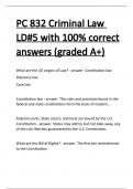 PC 832 Criminal Law LD-5 with 100- correct answers (graded A+).