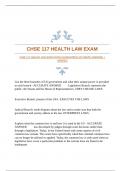 CHSE 117 HEALTH LAW EXAM WITH GUARANTEED ACCURATE ANSWERS |VERIFIED