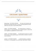 CHS EXAM 1 QUESTIONS WITH GUARANTEED ACCURATE ANSWERS 2024