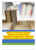 NASCLA Contractors Guide to Business, Law, and Project Management Exam Review Questions and Answers 100% Pass | Graded A+