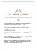 HLA CHT EXAM QUESTIONS WITH GUARANTEED ACCURATE ANSWERS |VERIFIED