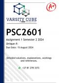 PSC2601 Assignment 1 (DETAILED ANSWERS) Semester 2 2024 - DISTINCTION GUARANTEED