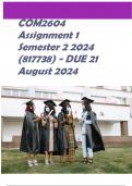 COM2604 Assignment 1 (COMPLETE ANSWERS) Semester 2 2024 (817738) - DUE 21 August 2024 full solution