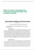 WGU C773 Task 1 Paradigm Pet Professionals Updated 2024 with complete solution