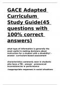 GACE Adapted Curriculum Study Guide(45 questions with 100- correct answers)