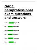 GACE paraprofessional exam questions and answers