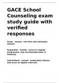 GACE School Counseling exam study guide with verified responses