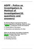 ADPP - Police as Investigators & Method of Investigation(33 questions and answers)