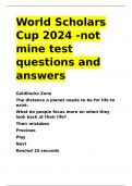 World Scholars Cup 2024 -not mine test questions and answers.