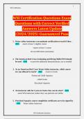 WSI Certification Questions Exam Questions with Correct Verified Answers Latest Update (2024/2025) Guaranteed Pass