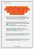 MACS 609 CERTIFICATION Exam Questions with Correct Verified Solutions 100% Guaranteed Pass