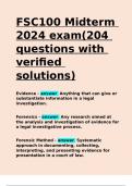 FSC100 Midterm 2024 exam(204 questions with verified solutions).