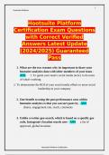 Hootsuite Platform Certification Exam Questions with Correct Verified Answers Latest Update (2024/2025) Guaranteed Pass