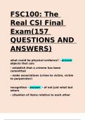 FSC100 The Real CSI Final Exam(157 QUESTIONS AND ANSWERS).