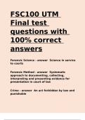 FSC100 UTM Final test questions with 100- correct answers