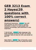 GEB 3213 Exam 2 Hayes(39 questions with 100- correct answers).