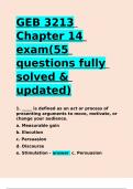 GEB 3213 Chapter 14 exam(55 questions fully solved & updated)