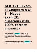 GEB 3213 Exam 3 Chapters 5 & 6 – Hayes exam(31 questions with 100- correct answers).