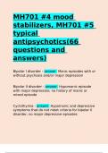 MH701 -4 mood stabilizers, MH701 -5 typical antipsychotics(66 questions and answers).