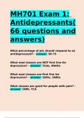 MH701 Exam 1 Antidepressants(66 questions and answers).