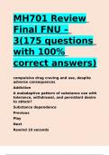 MH701 Review Final FNU – 3(175 questions with 100- correct answers)