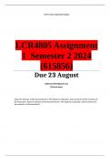 LCR4805 Assignment 1 (COMPLETE ANSWERS) Semester 2 2024 (615856)- DUE 23 August 2024 ; 100% TRUSTED Complete, trusted solutions and explanations. . Ensure your success with us.. 