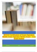 NCCCO Certification of Crane Operators Mobile Crane Operator Written Exam - Core Exam Outline