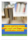 NCCCO CERTIFICATIONS Rigger Level I and Rigger Level II Certification Overview