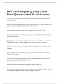  DHA CSSP Pregnancy Study Guide Exam Questions And Actual Answers.