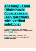 Anatomy - Final (Nightingale Collage) exam (465 questions with verified solutions).