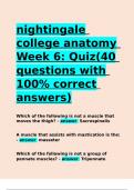 nightingale college anatomy Week 6 Quiz(40 questions with 100- correct answers)