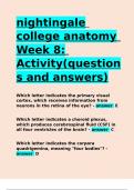 nightingale college anatomy Week 8 Activity(questions and answers).